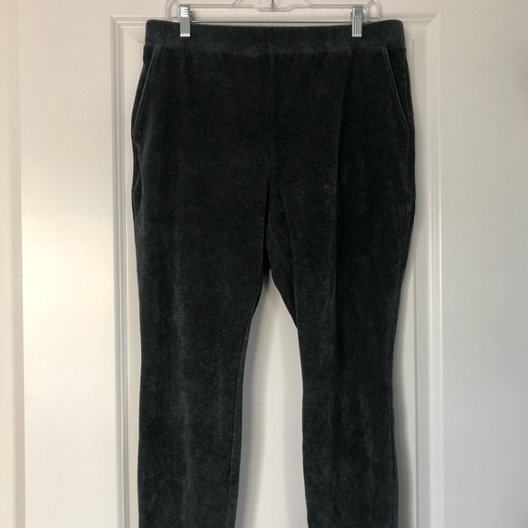 Euc Lands End Gray Corduroy Leggings L 